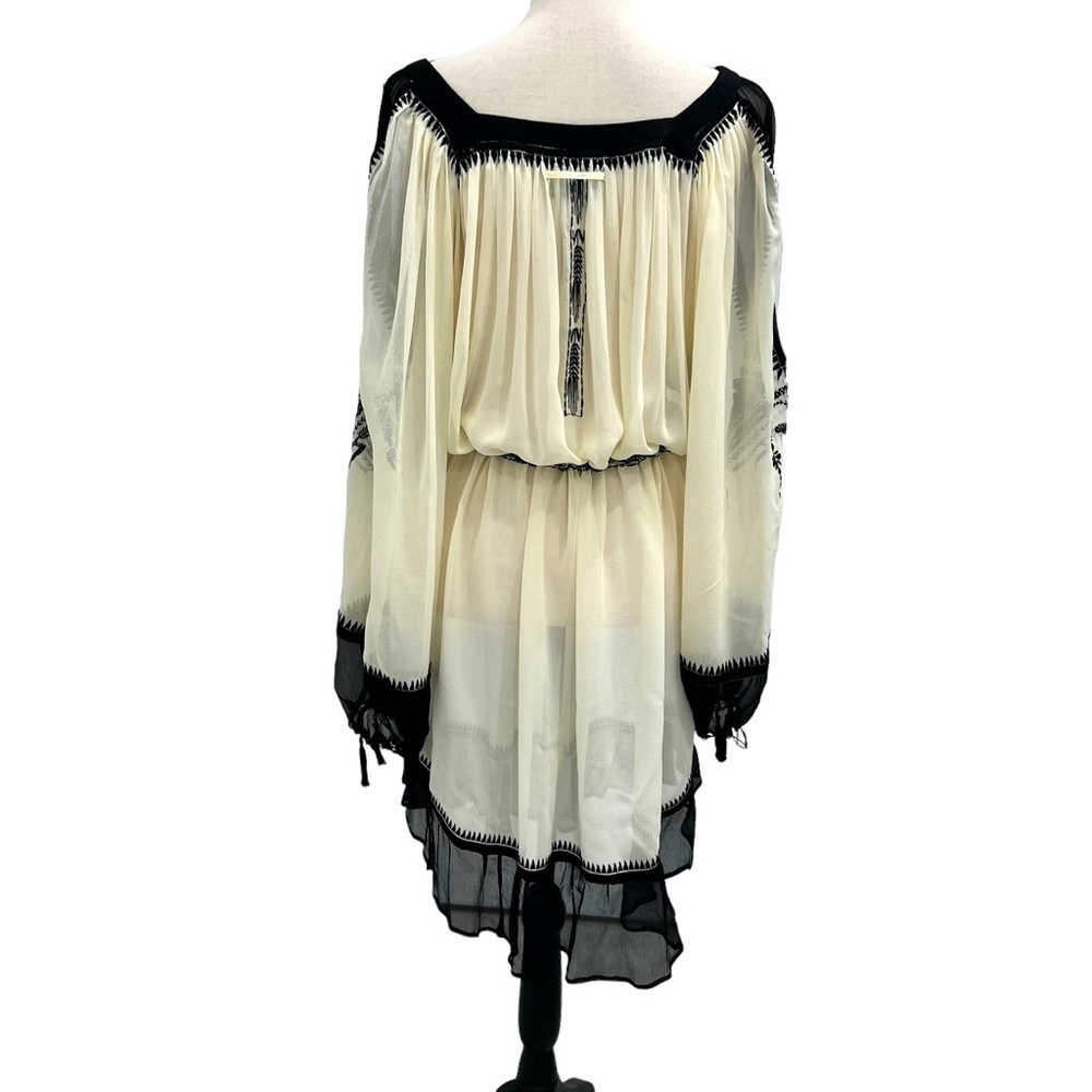 JEAN PAUL GAULTIER SILK CREAM & BLACK EMBROIDERED INSPIRED BY UKRAINE DRESS - Picture 3 of 16